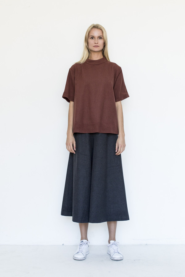 KAAREM Acrylic Mock-neck Top - Burnt Orange KAAREM Acrylic Mock-neck Top - Burnt Orange