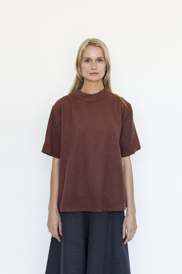 KAAREM Acrylic Mock-neck Top - Burnt Orange KAAREM Acrylic Mock-neck Top - Burnt Orange
