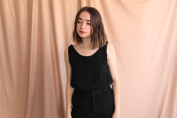 Objects Without Meaning Twist Button Back Top, Black Objects Without Meaning Twist Button Back Top, Black