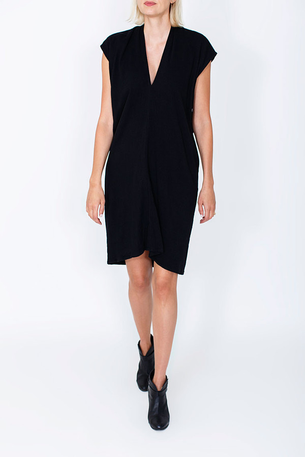 Miranda Bennett Everyday Dress, Lined Cotton Gauze in Black Miranda Bennett Everyday Dress, Lined Cotton Gauze in Black