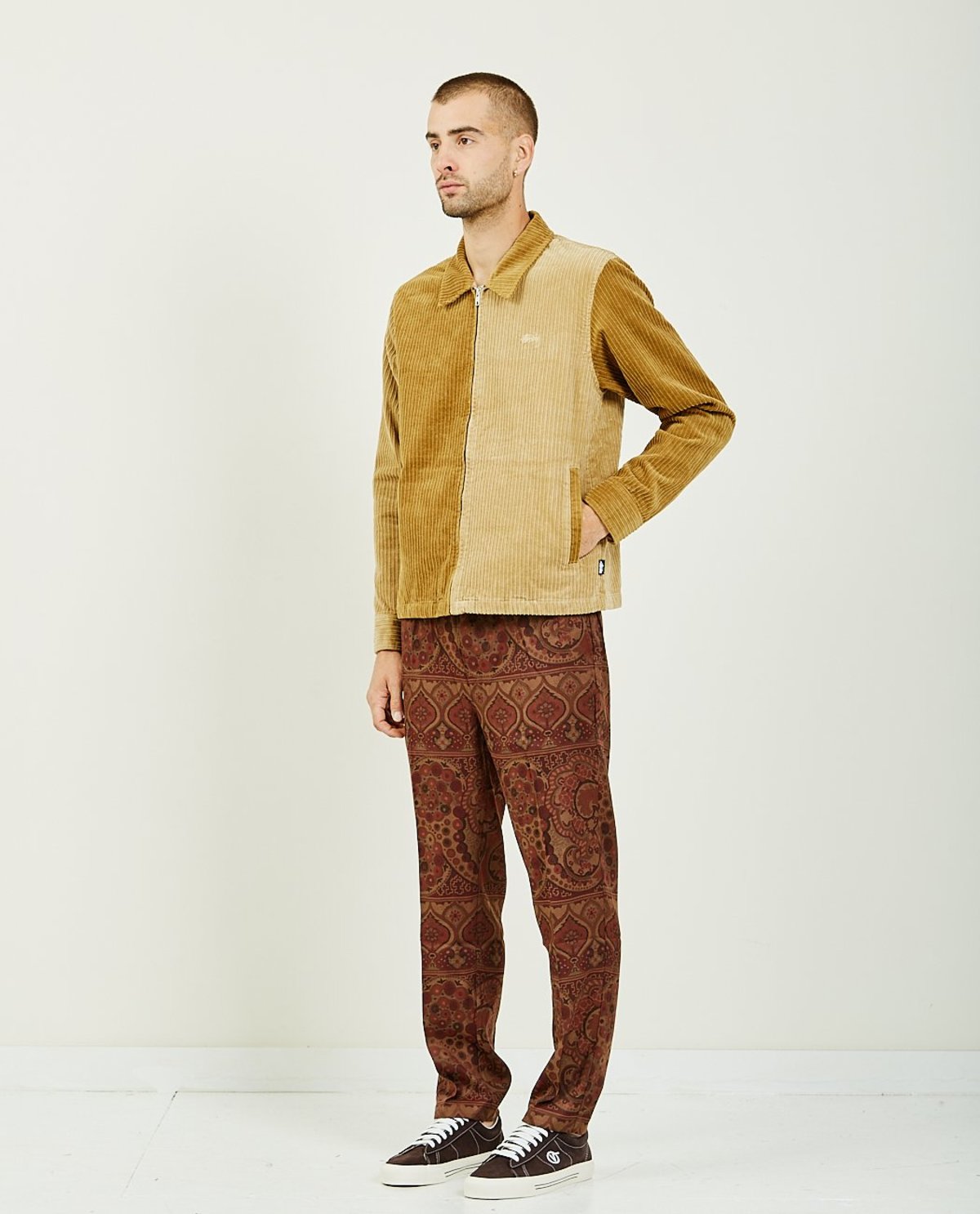 Stussy MIX UP CORD JACKET - BROWN 