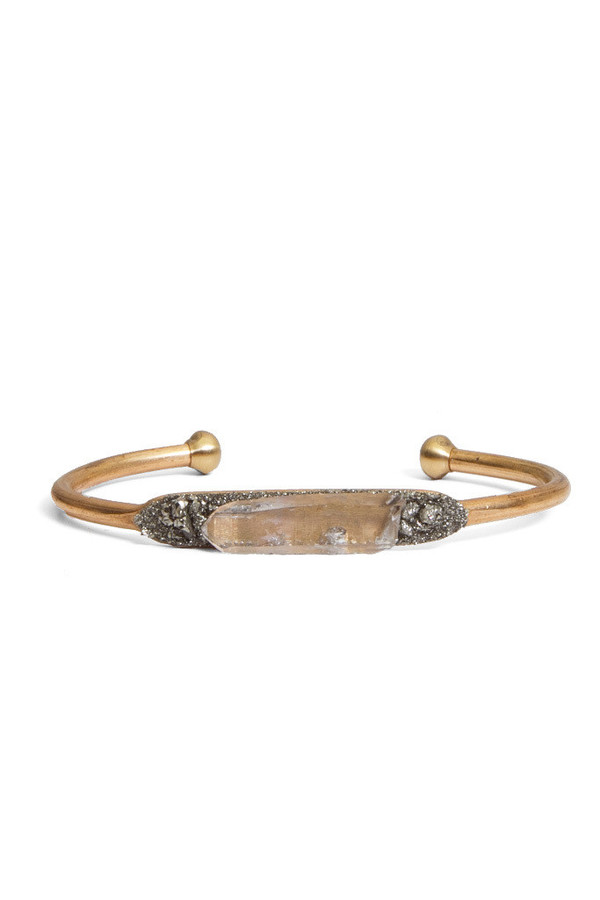 Dea Dia Quartz Crystal Pyrite Cuff Dea Dia Quartz Crystal Pyrite Cuff
