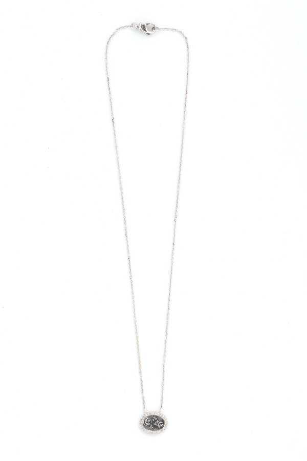 Oliver Kelly Mini Rose W/ White Diamond Necklace Oliver Kelly Mini Rose W/ White Diamond Necklace