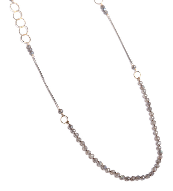 James and Jezebelle Labradorite on Oxidized Chain James and Jezebelle Labradorite on Oxidized Chain