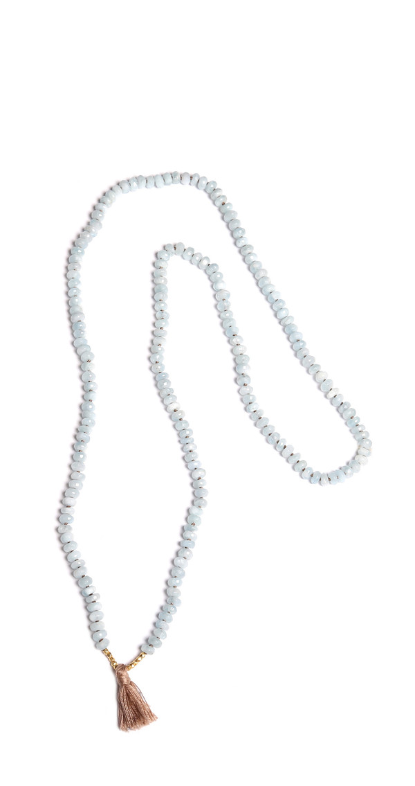 James and Jezebelle Aqua Marine Knotted Necklace James and Jezebelle Aqua Marine Knotted Necklace