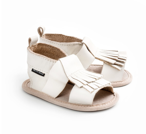 Pretty Brave Fringe Sandals White Pretty Brave Fringe Sandals White