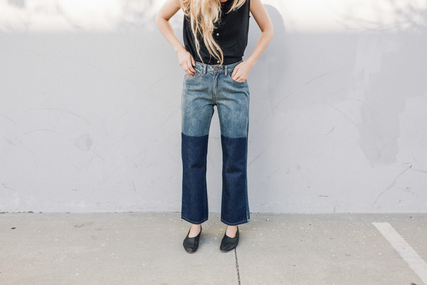 Objects Without Meaning Straight Leg Patch Jean, Blue Objects Without Meaning Straight Leg Patch Jean, Blue