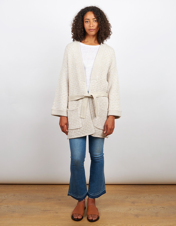 Filippa K Loose Belt Cardi Pebble Filippa K Loose Belt Cardi Pebble