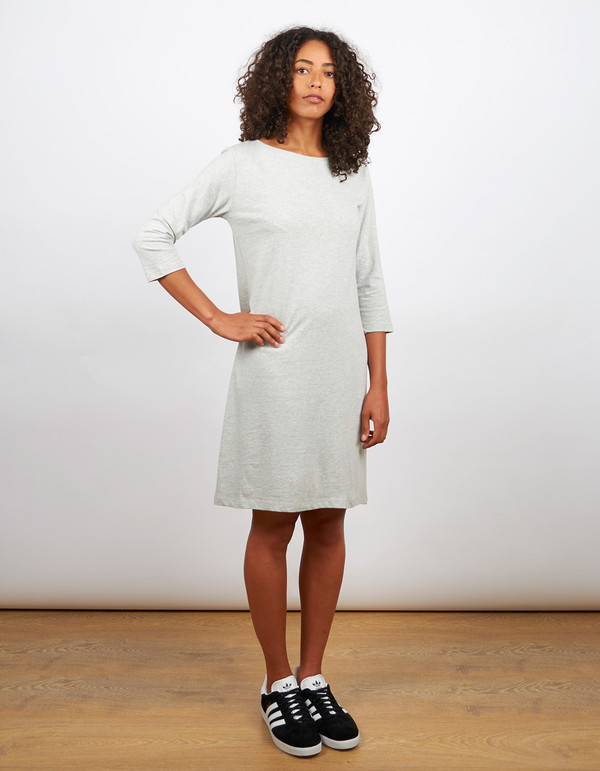 Kowtow Building Block Boat Neck Dress Grey Marle Kowtow Building Block Boat Neck Dress Grey Marle