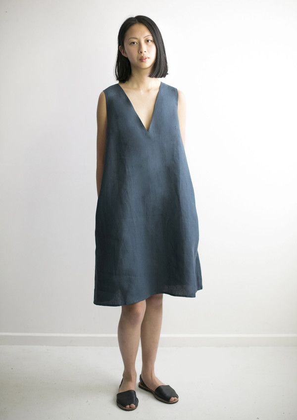 GOOD STUDIOS WOMENS HEMP LINEN V ALINE DRESS GOOD STUDIOS WOMENS HEMP LINEN V ALINE DRESS
