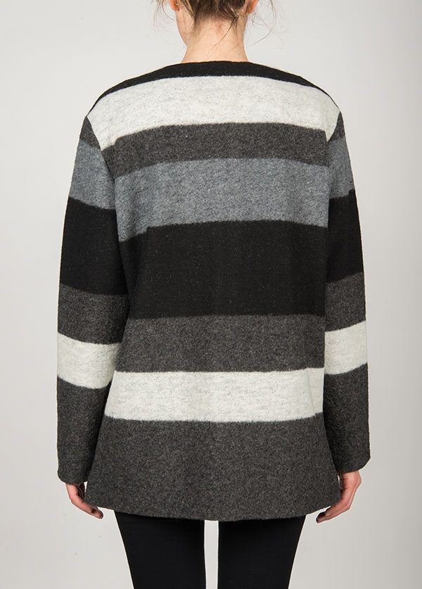 Line Knitwear - The Landmark in Charcoal Stripe Line Knitwear - The Landmark in Charcoal Stripe