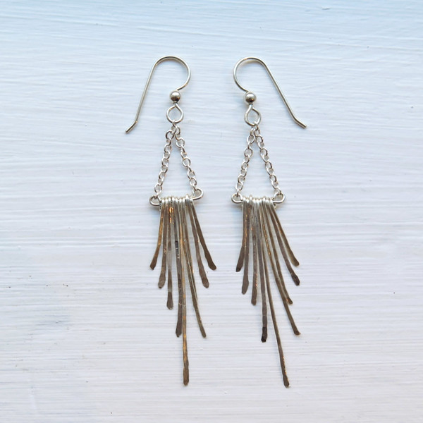 Silver fringe earrings Silver fringe earrings