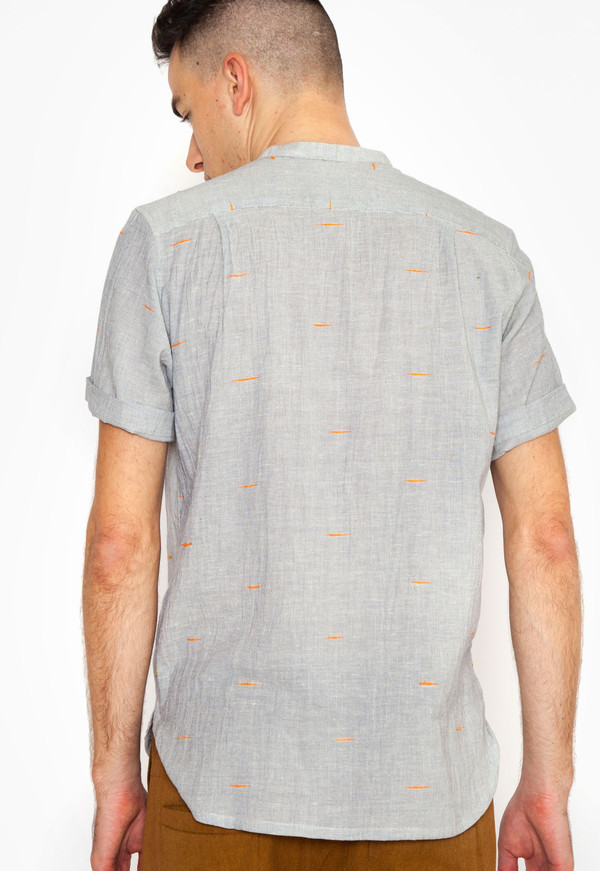 Azimpur Popover Shirt with Orange Ticking Azimpur Popover Shirt with Orange Ticking