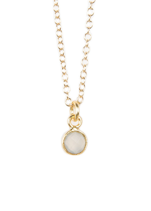 Lisbeth - Tiny Stone Necklace in Grey Moonstone or Lapis Lisbeth - Tiny Stone Necklace in Grey Moonstone or Lapis