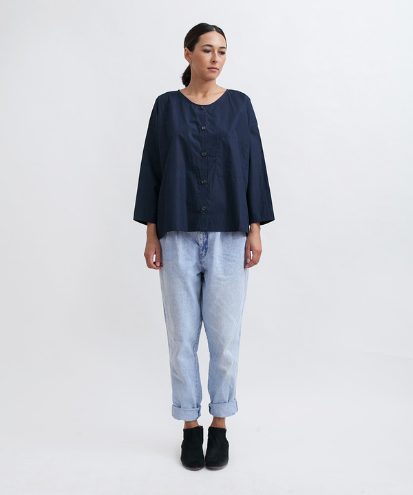 Revisited Matters Cotton Workshirt in Navy Revisited Matters Cotton Workshirt in Navy