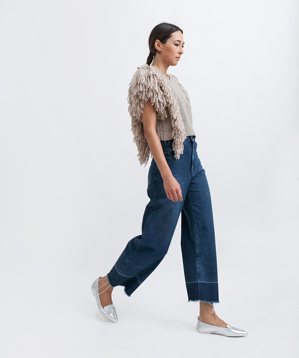 Rachel Comey Cropped Fringed Alpaca Vest in Camel Rachel Comey Cropped Fringed Alpaca Vest in Camel
