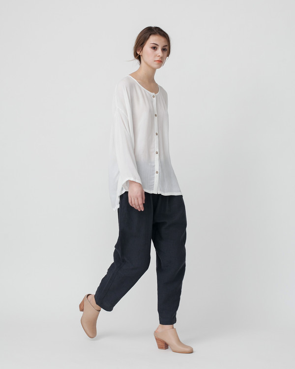 Revisited Matters Crushed Cotton Shirt in Off-White Revisited Matters Crushed Cotton Shirt in Off-White