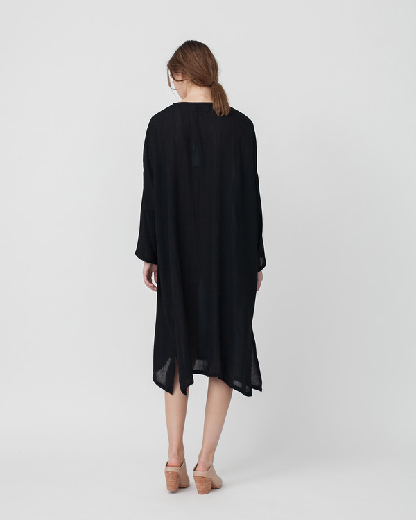 Revisited Matters Crushed Cotton Shirtdress in Black Revisited Matters Crushed Cotton Shirtdress in Black