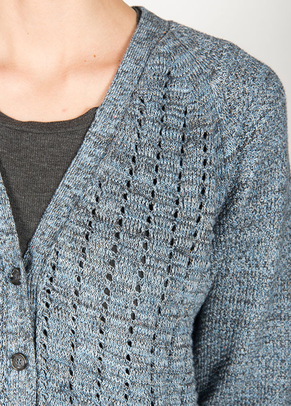 Micaela Greg - Net Cardigan in Jeans Blue Micaela Greg - Net Cardigan in Jeans Blue