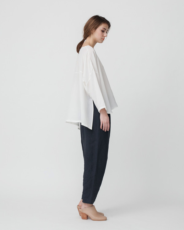 Revisited Matters Kaftan Silk Shirt in Off-White Revisited Matters Kaftan Silk Shirt in Off-White