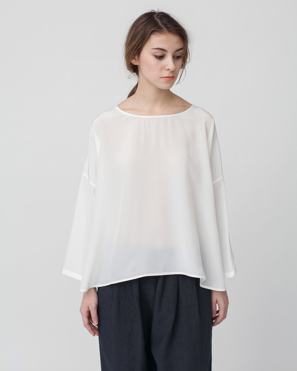 Revisited Matters Kaftan Silk Shirt in Off-White Revisited Matters Kaftan Silk Shirt in Off-White