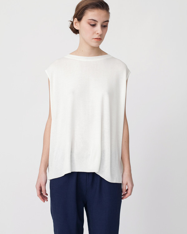 Achro Linen Knit Top With Folded Sides Achro Linen Knit Top With Folded Sides