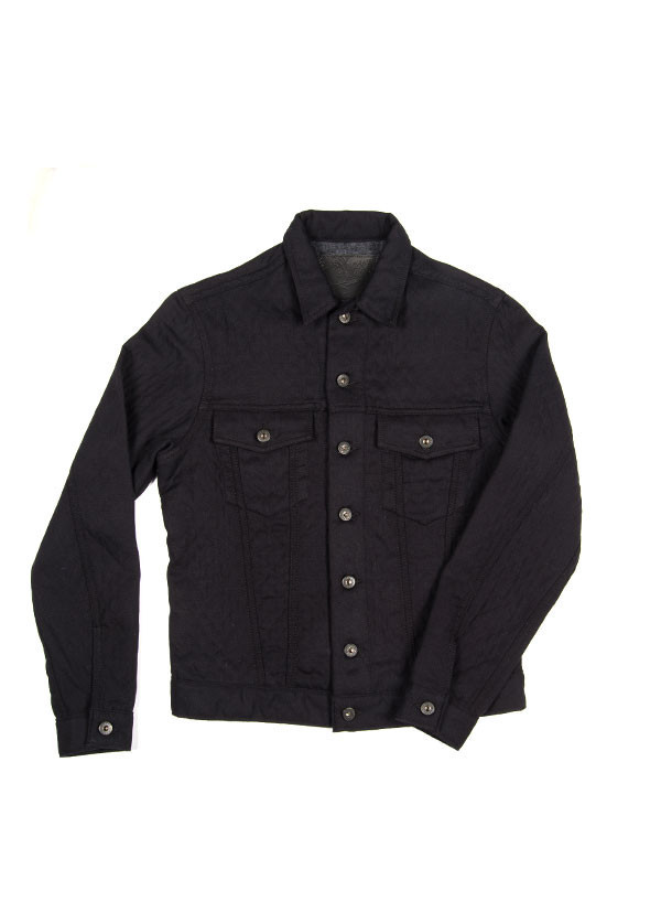 Men's Naked & Famous Denim - Denim Jacket in Quilted Cotton / Wool Black Men's Naked & Famous Denim - Denim Jacket in Quilted Cotton / Wool Black