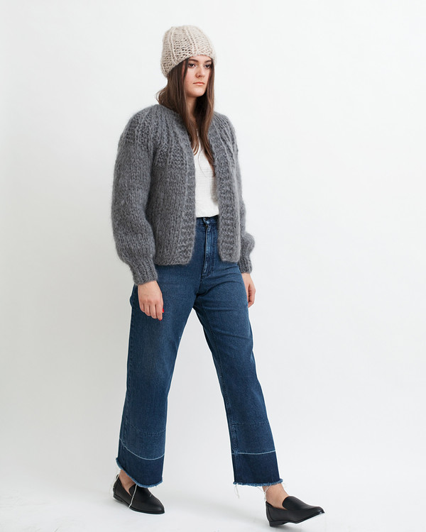 Maiami Mohair Pleated Short Cardigan Maiami Mohair Pleated Short Cardigan