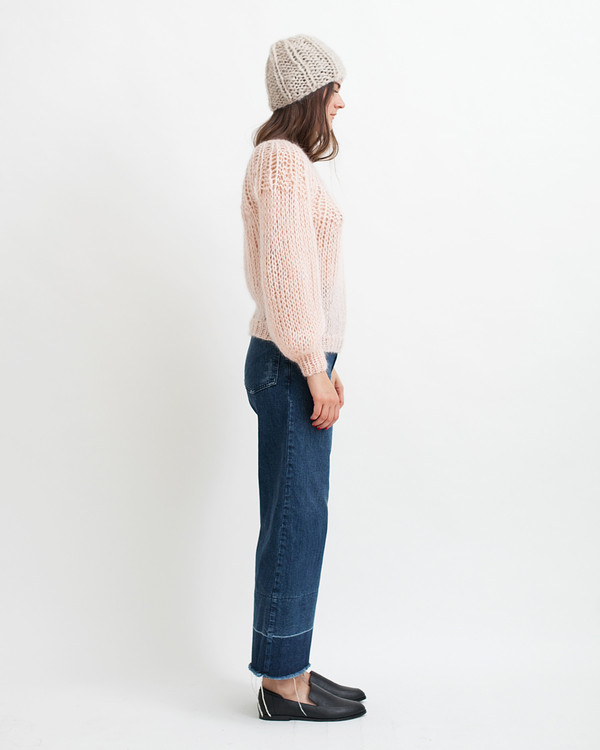 Maiami Mohair Pleated Sweater in Nude Maiami Mohair Pleated Sweater in Nude
