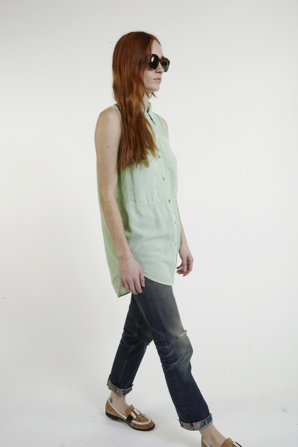LF Markey Oscar Silk Workshirt in Mint LF Markey Oscar Silk Workshirt in Mint