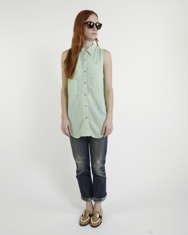 LF Markey Oscar Silk Workshirt in Mint LF Markey Oscar Silk Workshirt in Mint