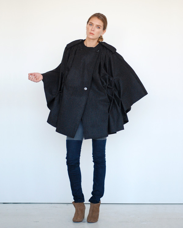 Risto Pleated Cape in Black Risto Pleated Cape in Black