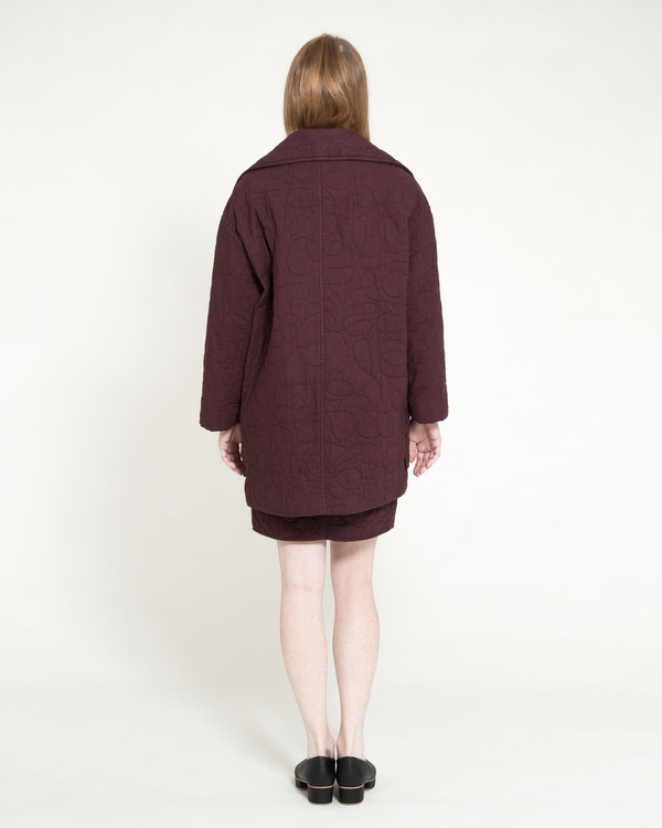 Caron Callahan Quilted Levin Coat in Raisin Caron Callahan Quilted Levin Coat in Raisin