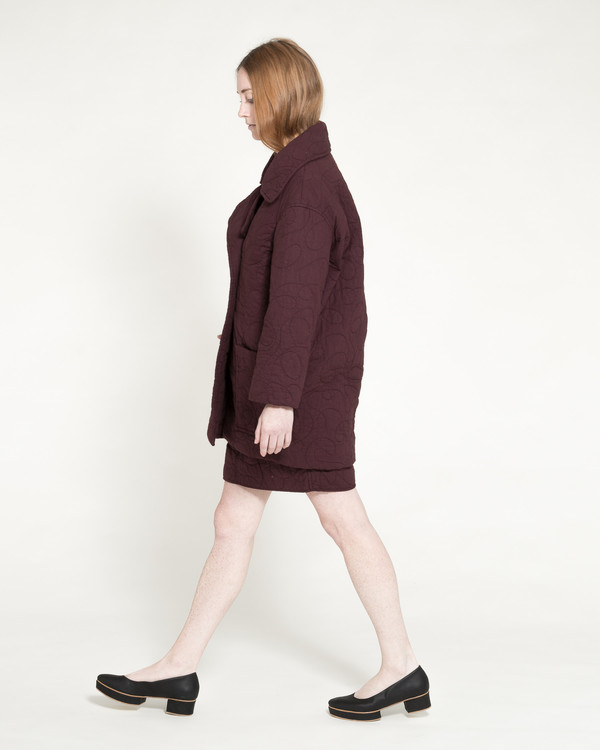 Caron Callahan Quilted Levin Coat in Raisin Caron Callahan Quilted Levin Coat in Raisin