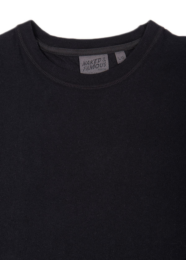 Naked & Famous Denim - Slim Crewneck Vintage Doubleface in Black Naked & Famous Denim - Slim Crewneck Vintage Doubleface in Black