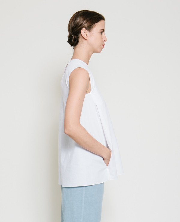 Gary Bigeni Safil Fold Top in White Gary Bigeni Safil Fold Top in White