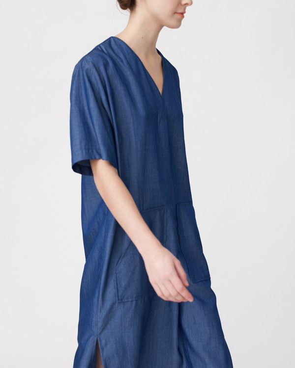 Achro Tencil Denim Dress in Dark Blue Achro Tencil Denim Dress in Dark Blue