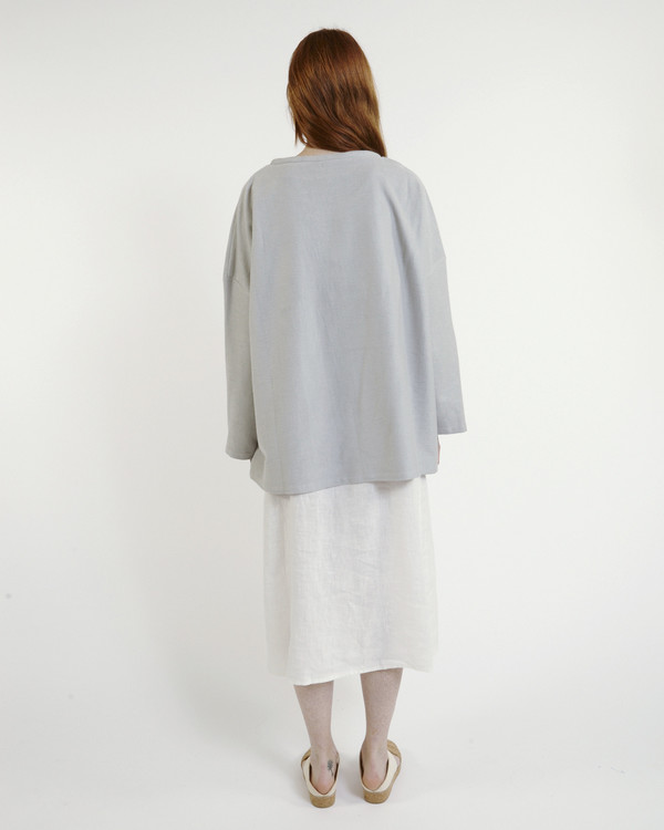 Revisited Matters Tubular Collar Sweatshirt in Blue Revisited Matters Tubular Collar Sweatshirt in Blue