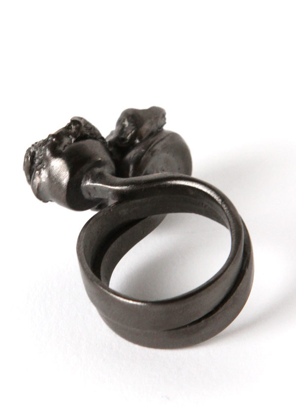 Nugget Wrap Ring in Matte Gunmetal Nugget Wrap Ring in Matte Gunmetal