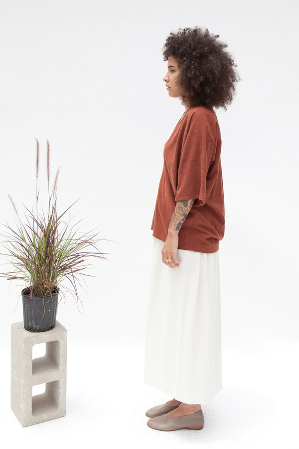 Miranda Bennett Muse Top, Silk Noil in Rust Miranda Bennett Muse Top, Silk Noil in Rust