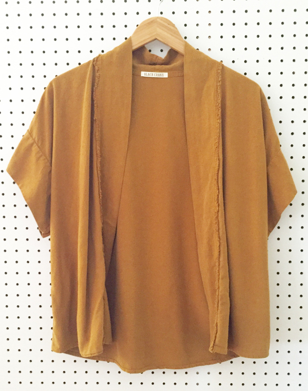 Black Crane Kimono Jacket - Gold Black Crane Kimono Jacket - Gold