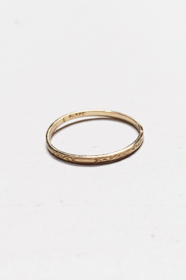 L. SHOFF 14k Yellow Gold Engraved Band L. SHOFF 14k Yellow Gold Engraved Band