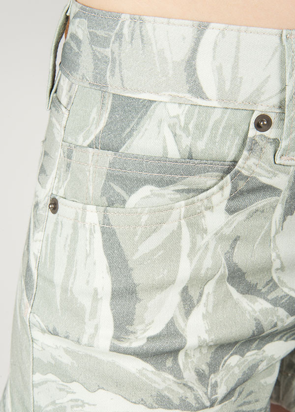 Objects Without Meaning - Hi-Rise Denim Short in Hosta Print Greys Objects Without Meaning - Hi-Rise Denim Short in Hosta Print Greys