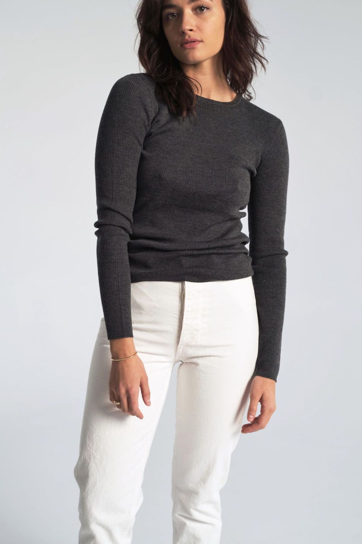 Norse Projects Siri Merino Sweater Dark Grey Melange Norse Projects Siri Merino Sweater Dark Grey Melange