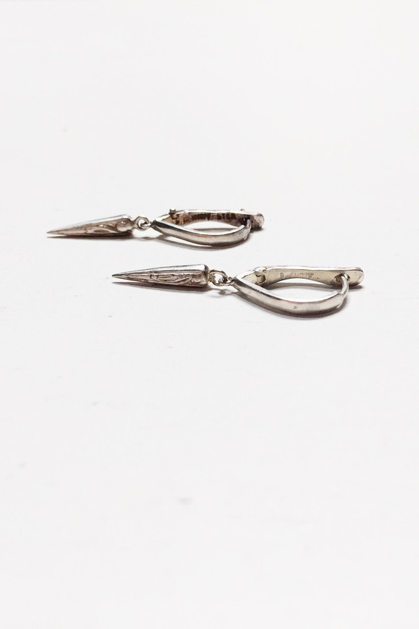 L. SHOFF Sterling Silver Engraved Spike Drop L. SHOFF Sterling Silver Engraved Spike Drop