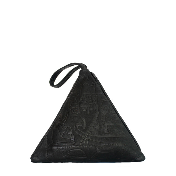 Pyramid Bag, Embossed Black Pyramid Bag, Embossed Black