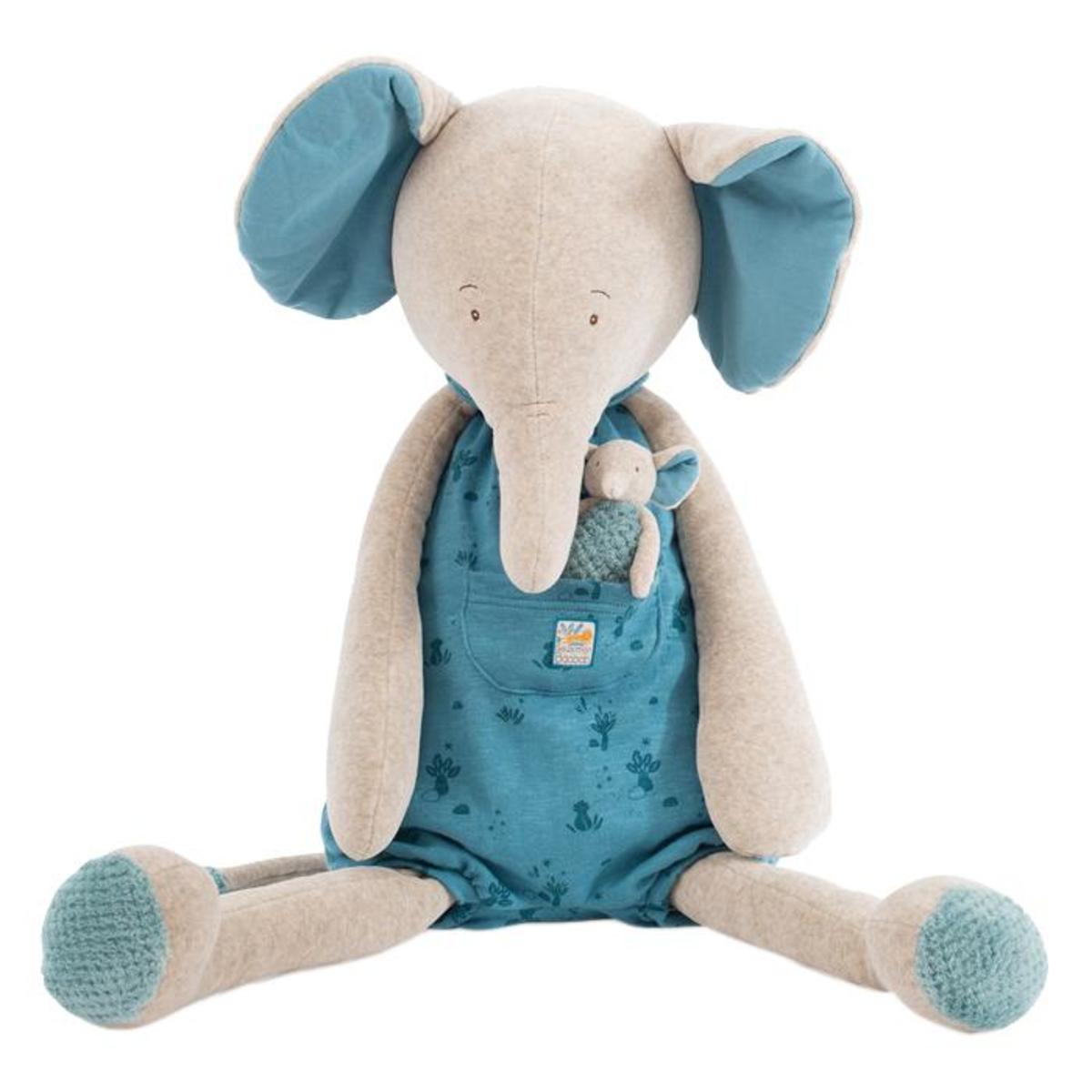 Kids Moulin Roty Sous Mon Baobab Giant Elephant Soft Toy With Baby Bergamot Garmentory