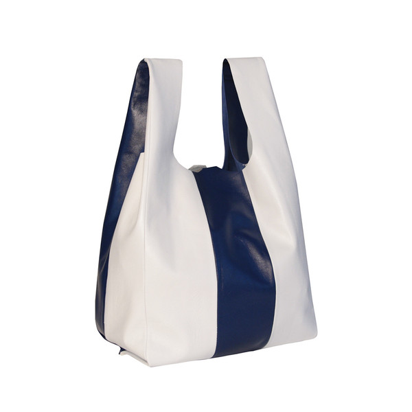 Vertical Bodega in Blue and White Vertical Bodega in Blue and White