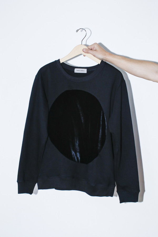 Unisex Correll Correll Velvet Circle Sweatshirt | Black Unisex Correll Correll Velvet Circle Sweatshirt | Black
