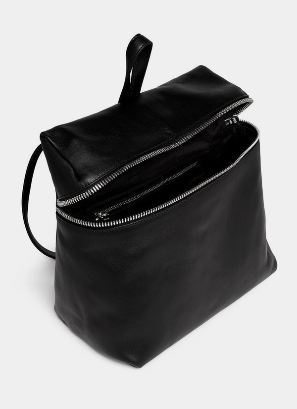 Kara Black Smooth Leather Backpack Kara Black Smooth Leather Backpack